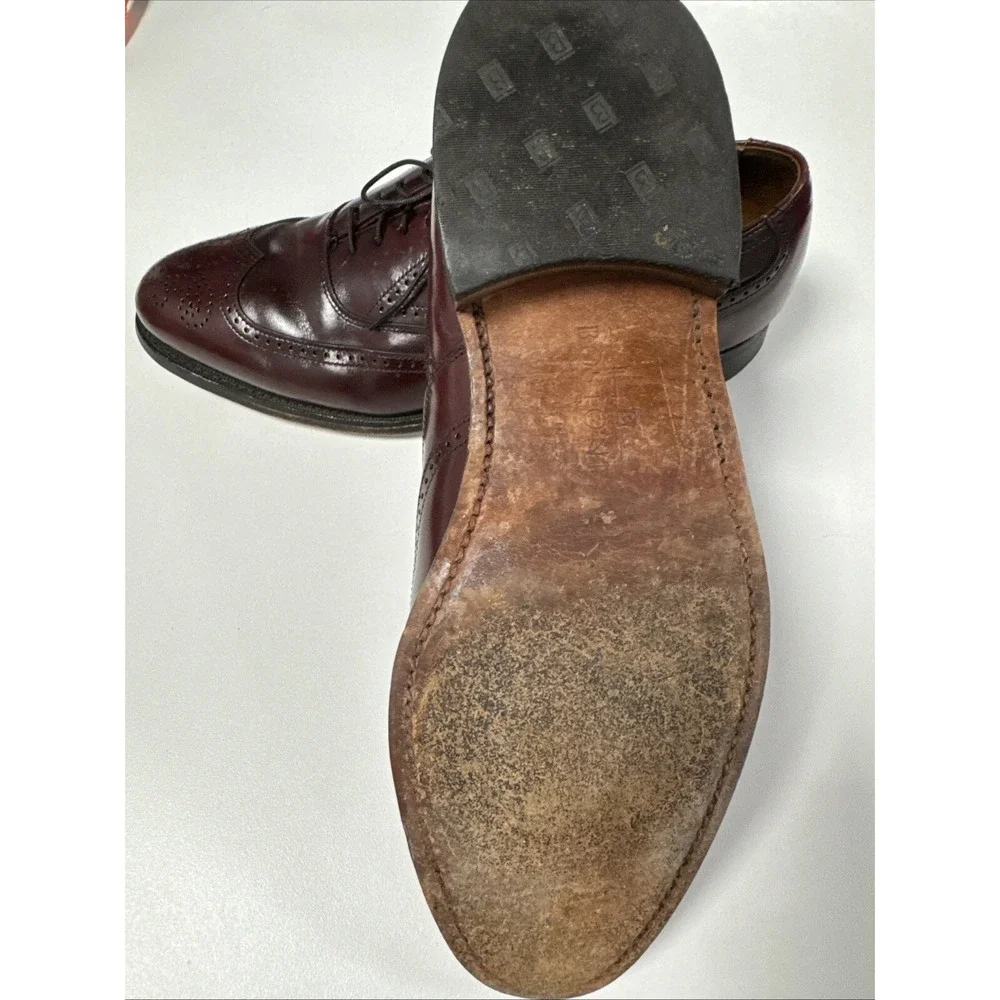 Bostonian Classics Mens Size 8 D/B Cherry Brown Leather‎ Longwing Oxford Shoes